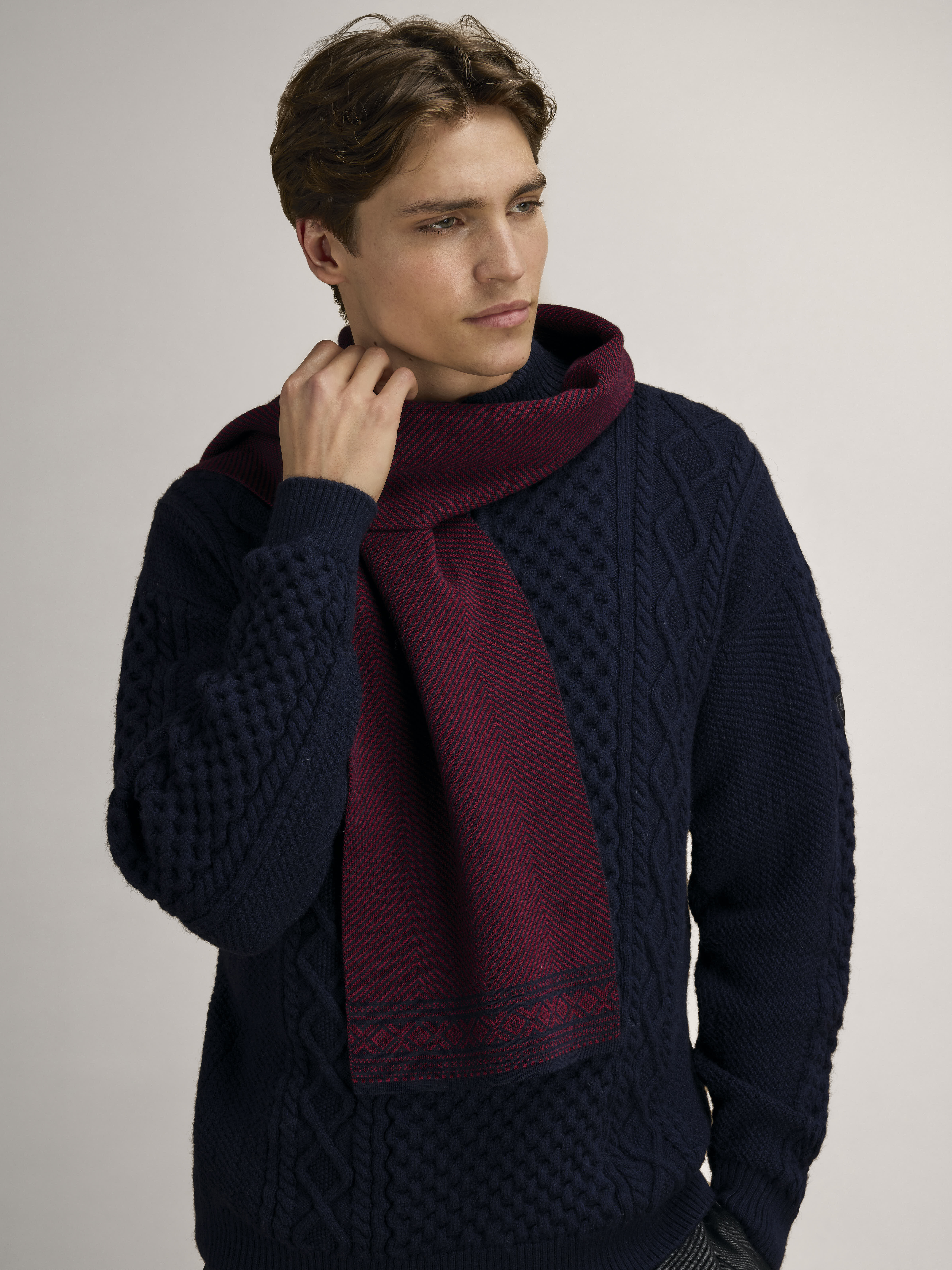 Cortina ullskjerf - merino Rød