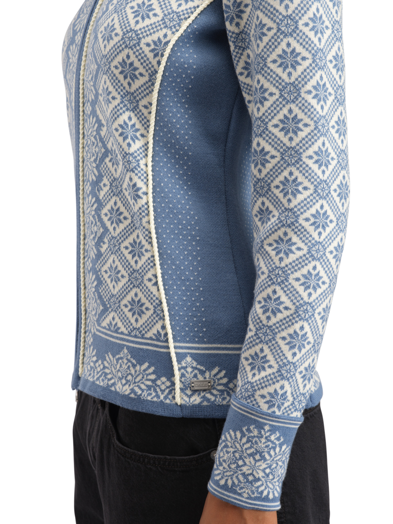 Christiania ulljakke - merino Lys Blå Offwhite