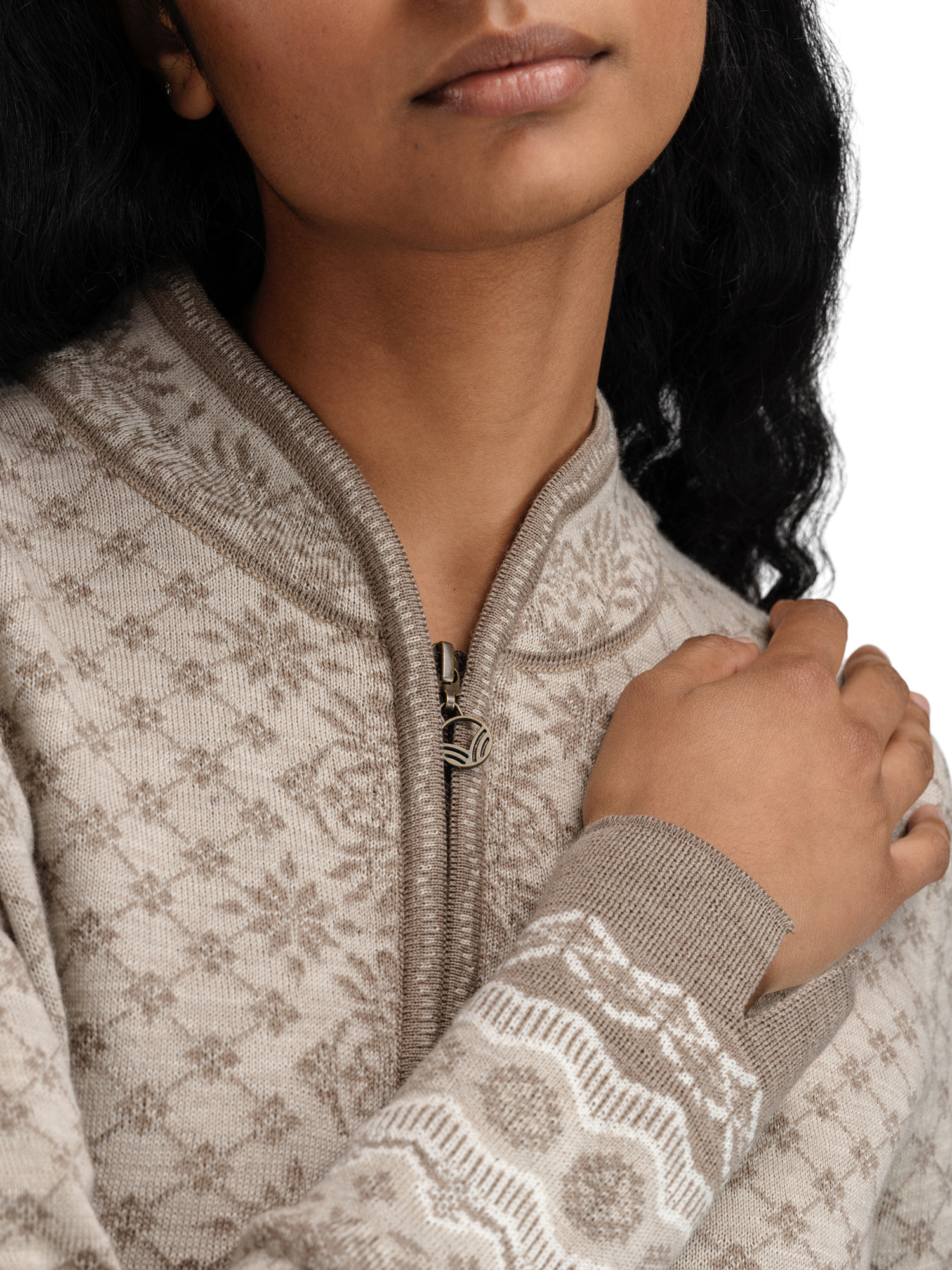 Solfrid ulljakke - merino	 Brun