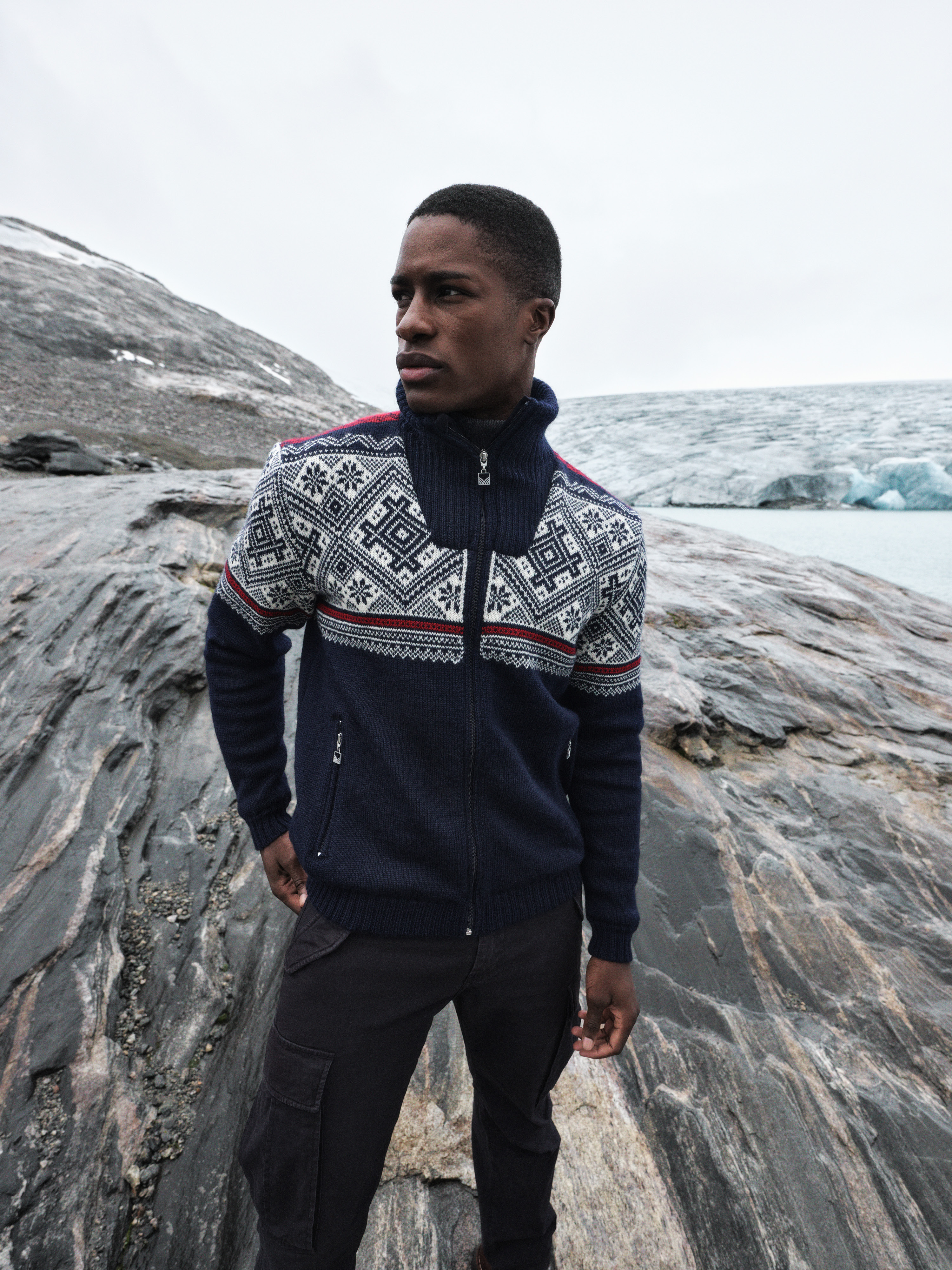 Hardanger ulljakke - vindstopper Navy