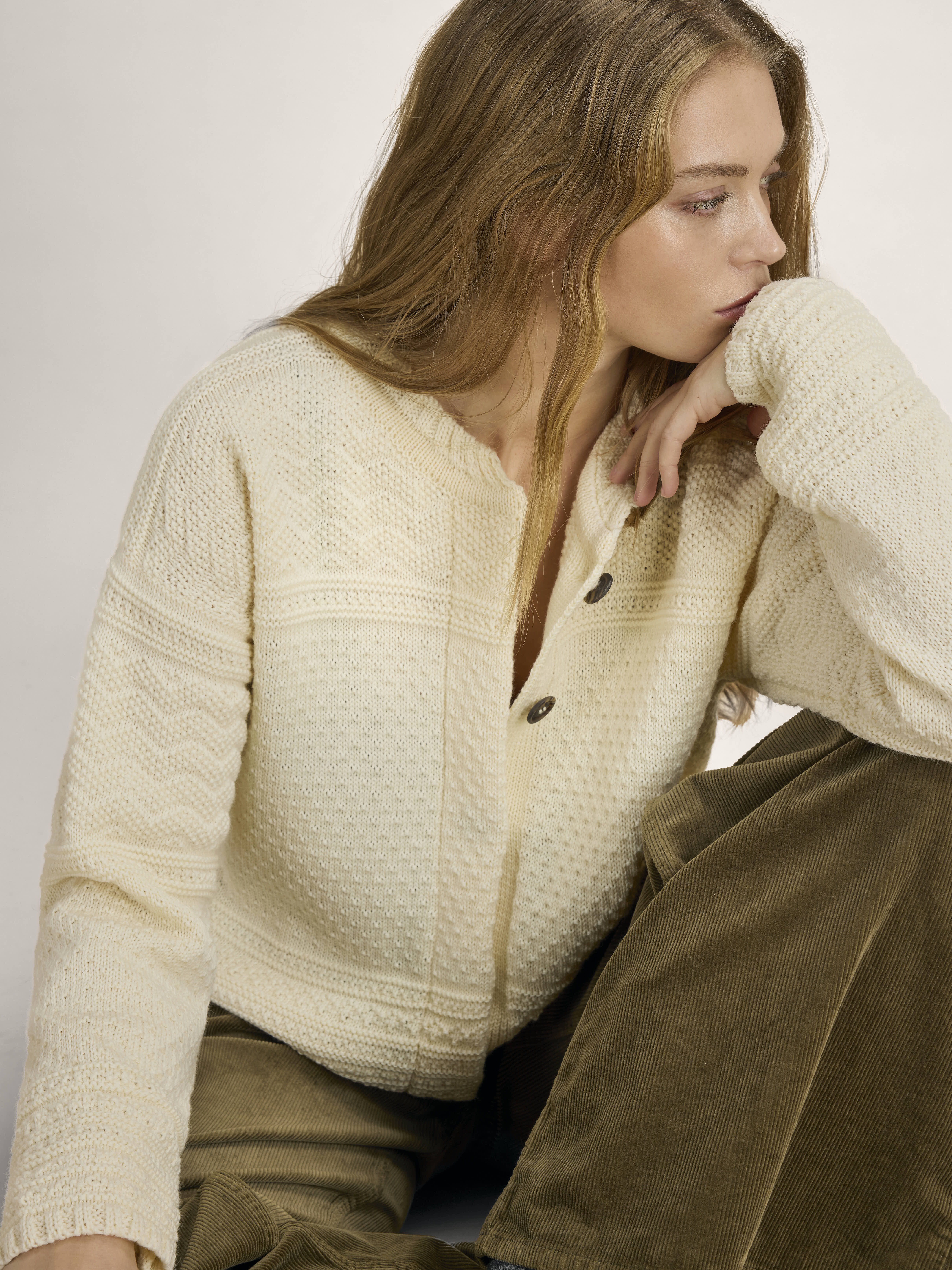 Lusa ullcardigan - norsk ull Offwhite