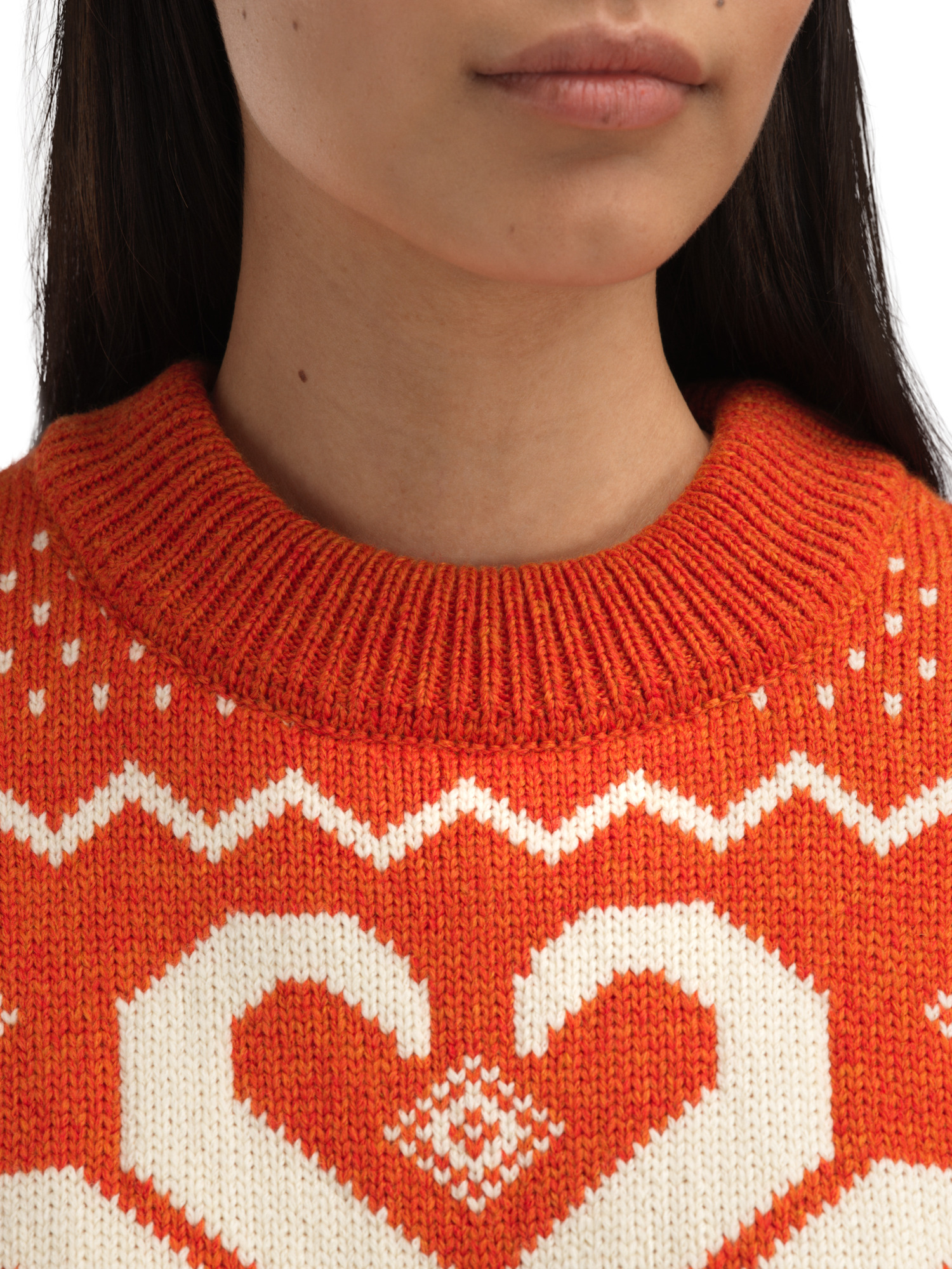 Falkeberg ullgenser - merino Orange Offwhite