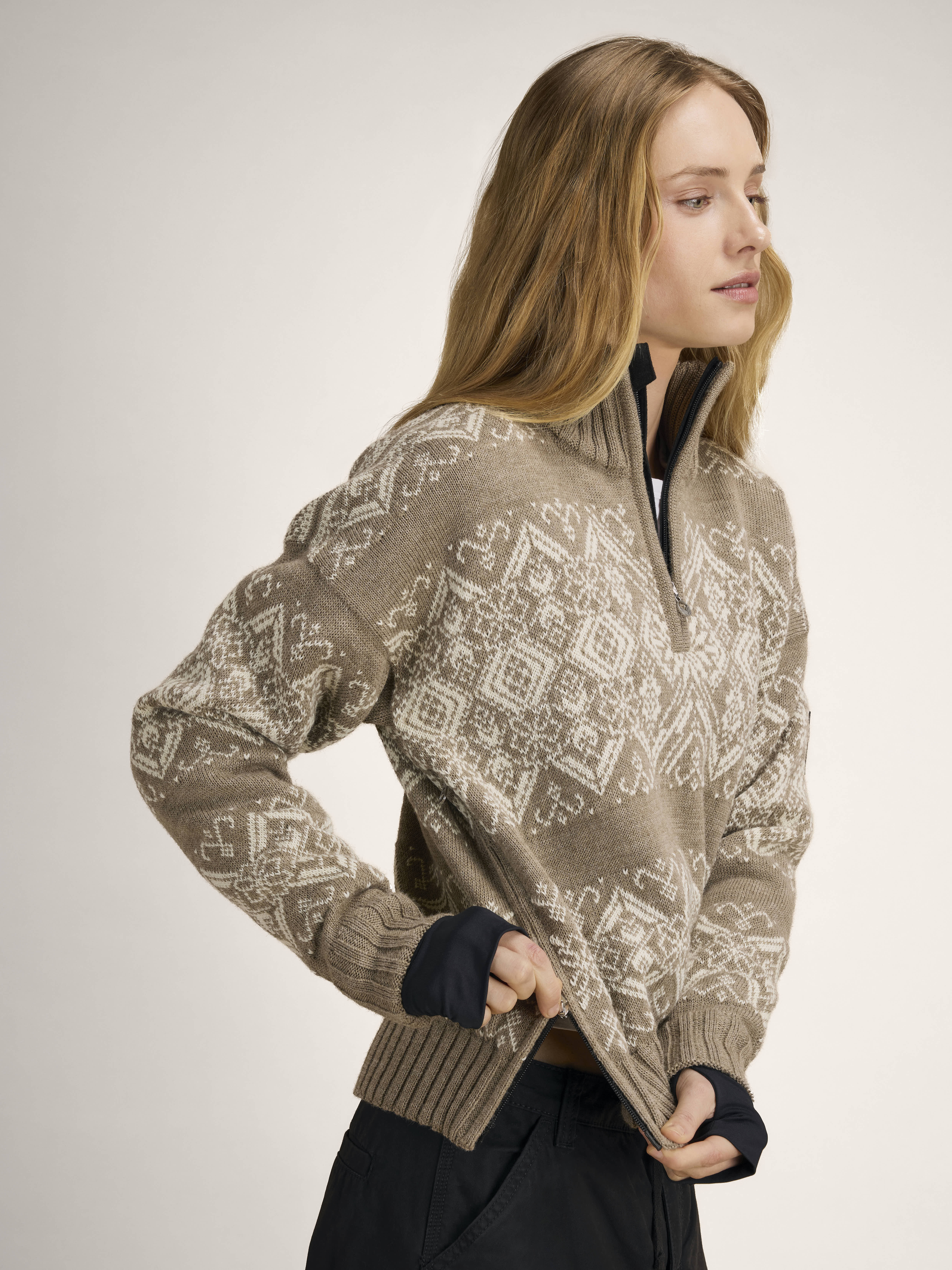 Roset ullgenser - vindstopper anorak Brun