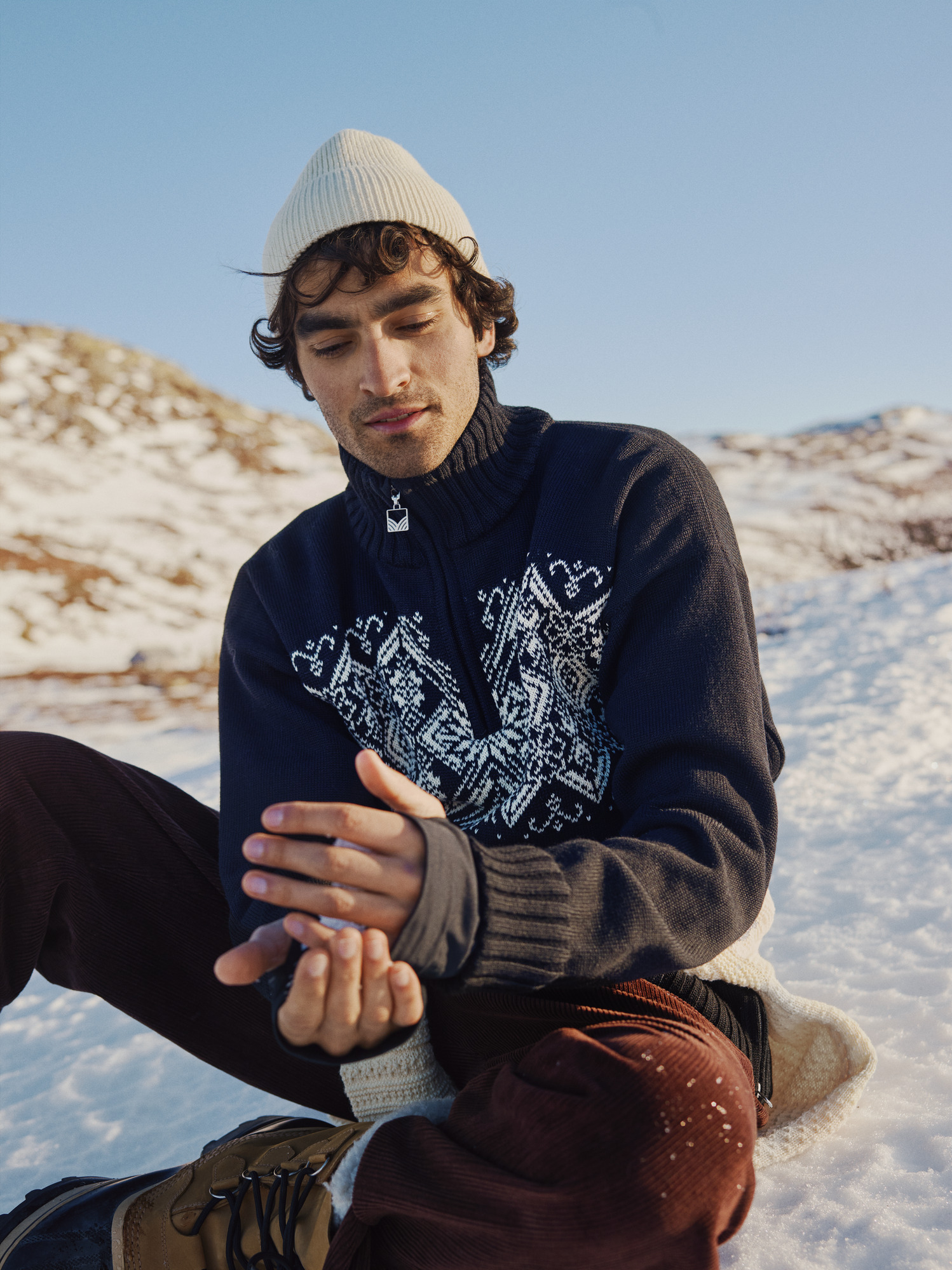 Roset ullgenser - vindstopper anorak Sort