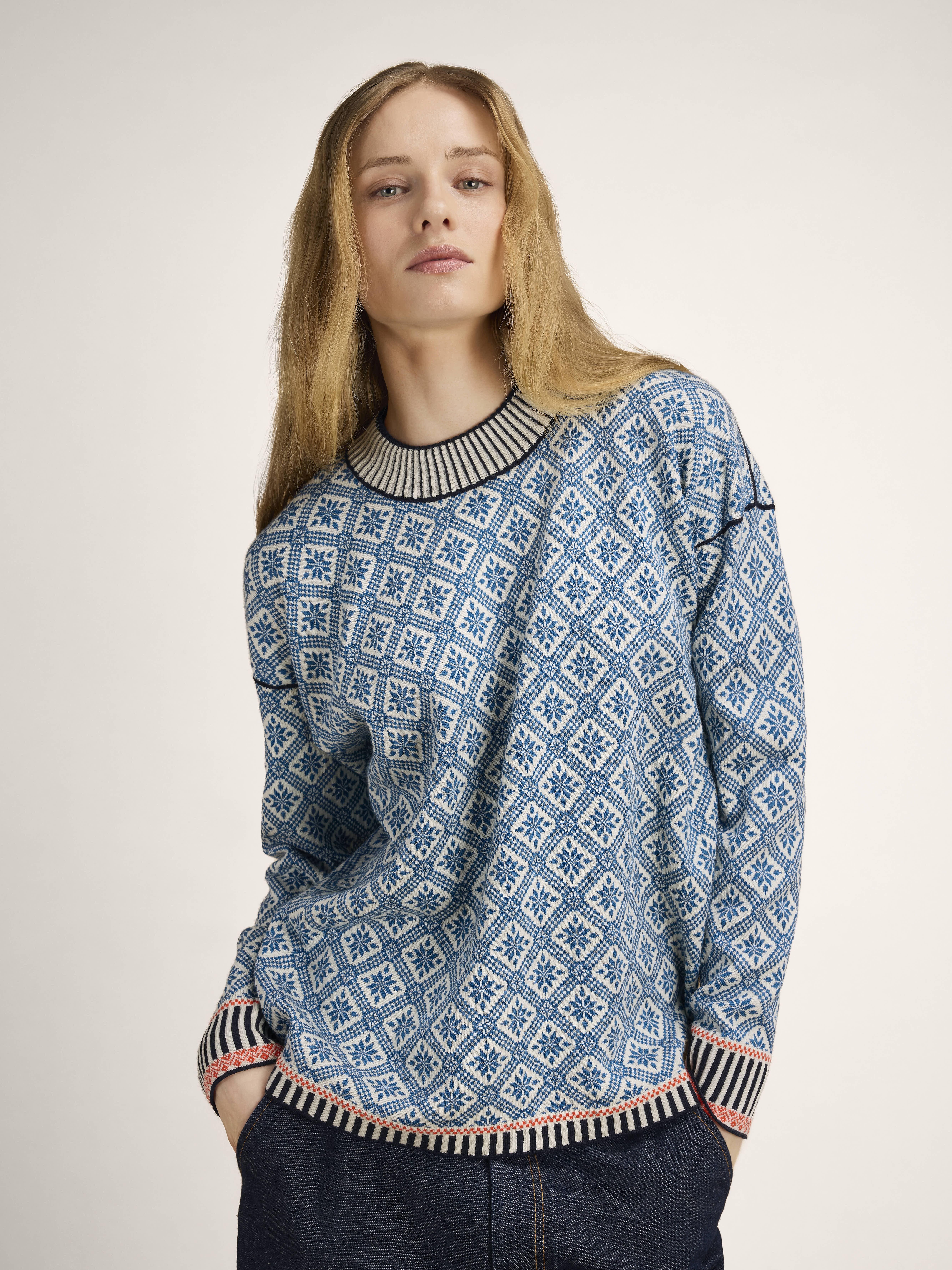 Langøy Women's Sweater - Merino Wool Blå