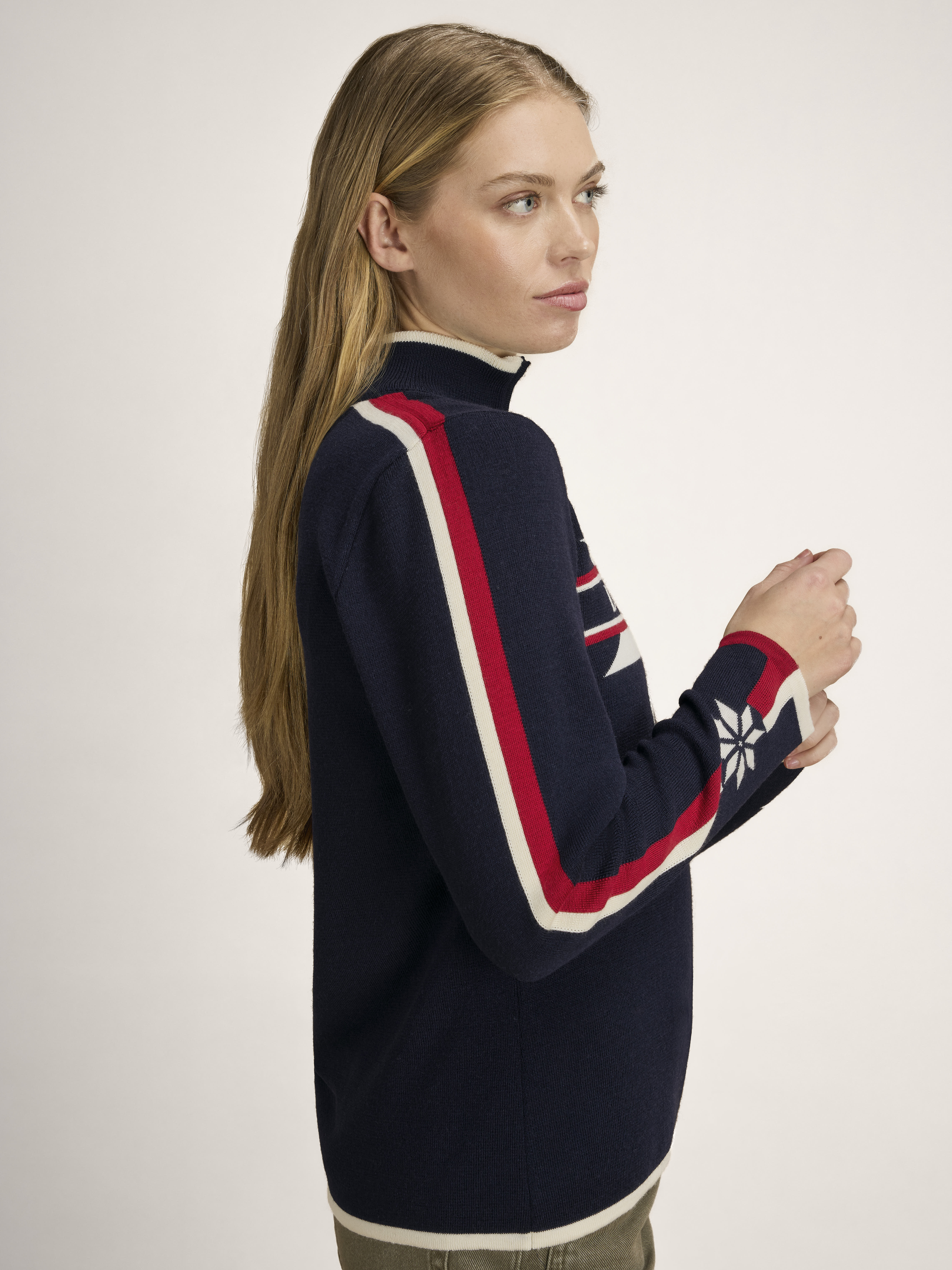 Nåle genser dame Navy