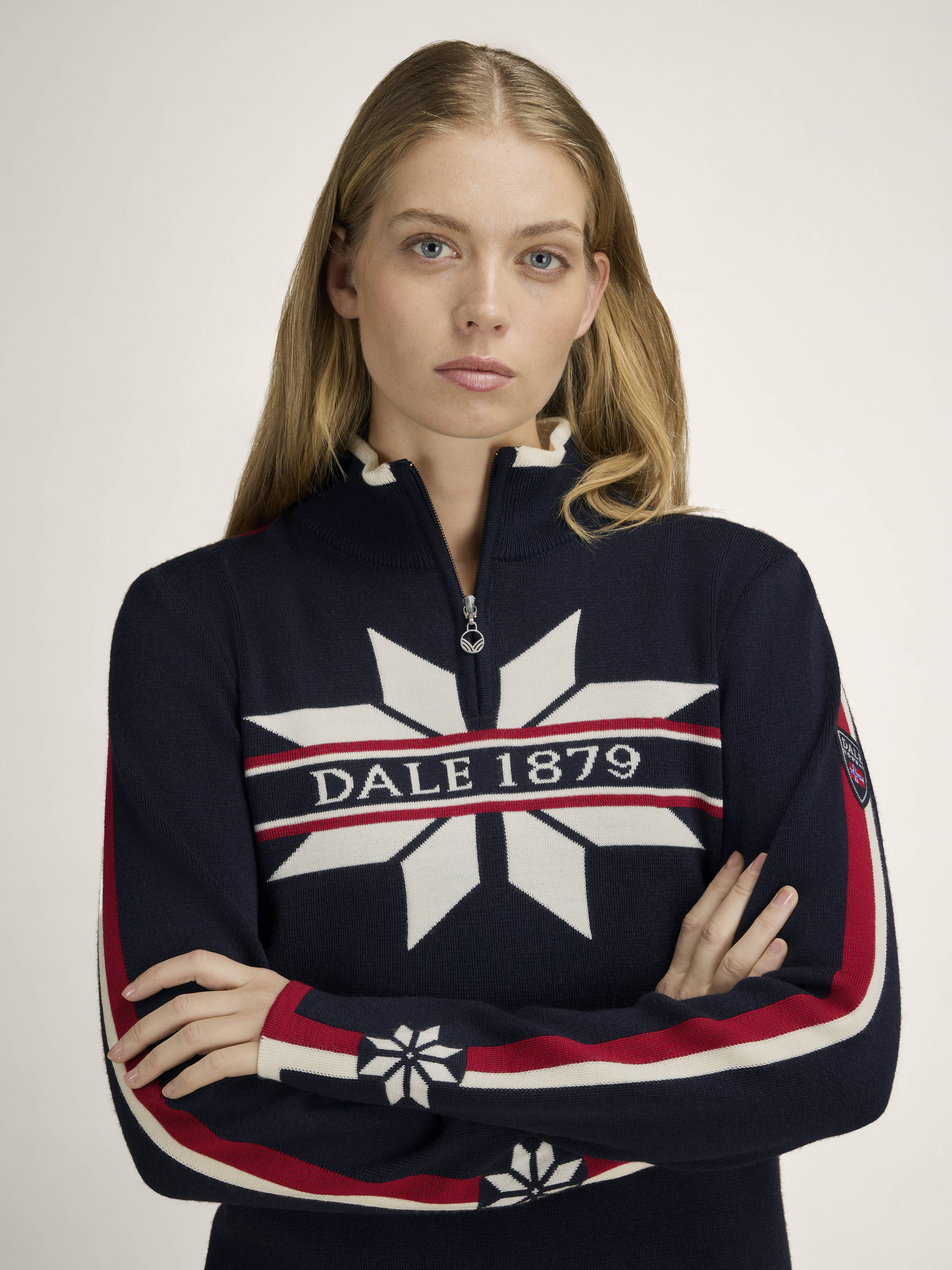 Nåle genser dame Navy