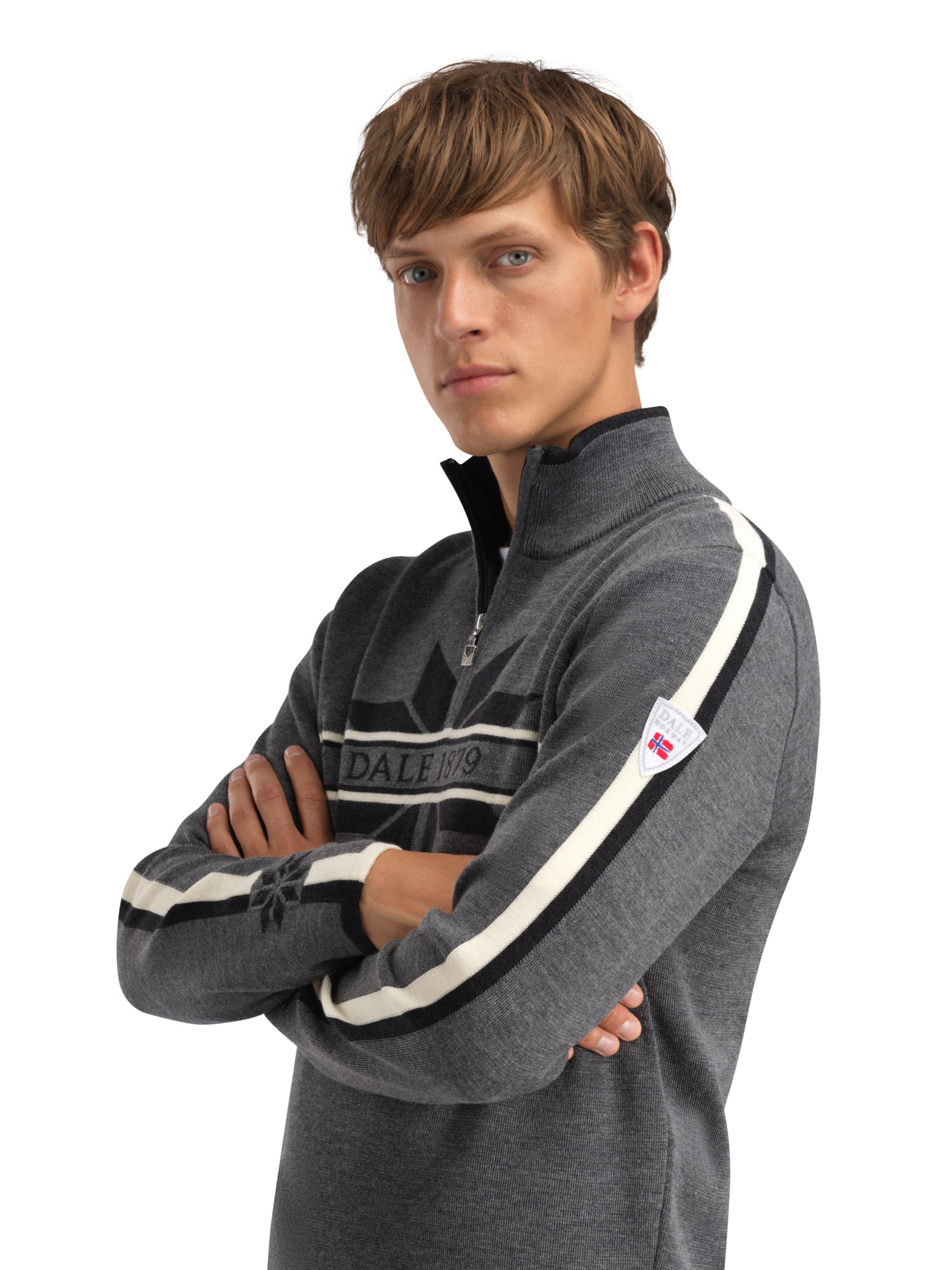 Nåle genser herre Grå